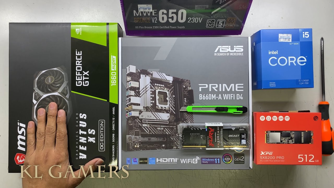 intel Core i5 12400F ASUS PRIME B660M-A WIFI D4 msi GTX1660 Super Montech ARGB Gaming PC Build