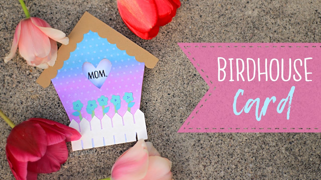 How To Make A Birdhouse Mother's Day Card + Free Patterns & Coloring Page 🐦 🌸