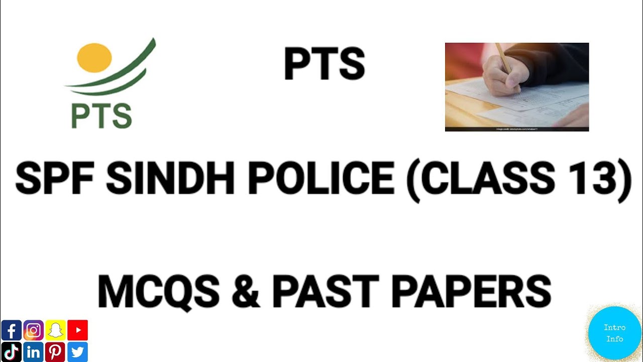 SPF Written Test Preparation Class 13 | SPF Sindh Police Written Test | SPF Past Papers