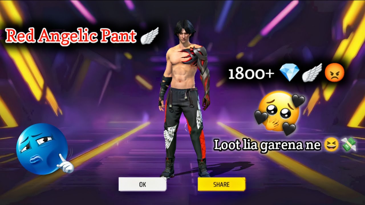 Red Angelic Pants for 1800 Diamonds 🥲 Angelic Ring 💸 Free Fire Pakistan