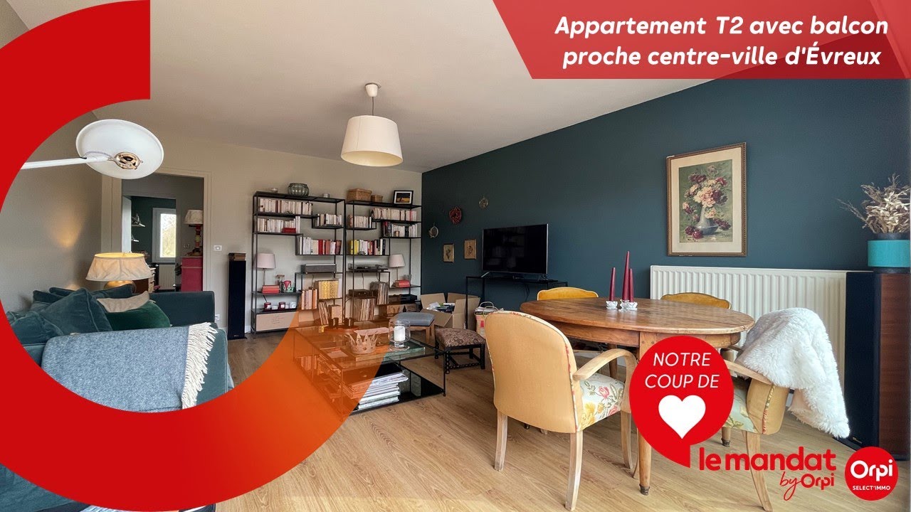 À VENDRE - Appartement T2 avec balcon proche centre-ville d'Évreux