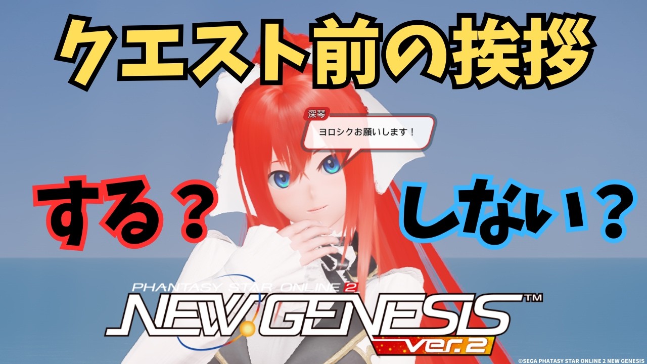 【PSO2:NGSライブ！】『アークス民意調査会』クエスト開始前の挨拶、あなたは する？ しない？【ぷそ2】