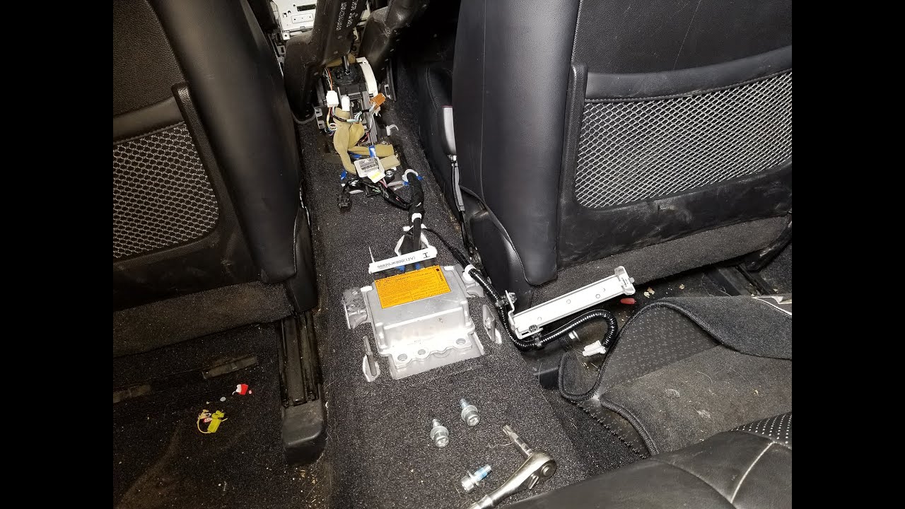 How to remove & Location of Airbag SRS Control Module on 2007 2008 Infinit G35 G35x G37