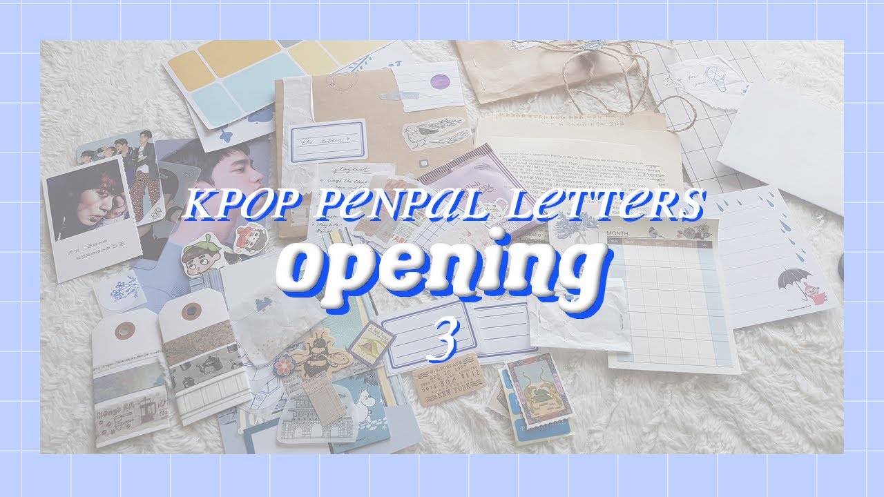 kpop penpal letters opening #3 | blue and birthday letters!