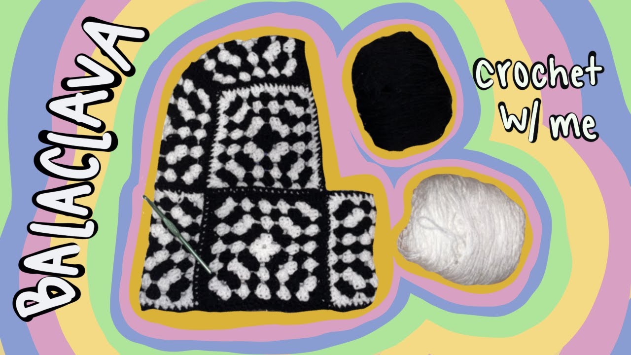 Crochet Black and White Granny Square Balaclava! I Holly Smith I