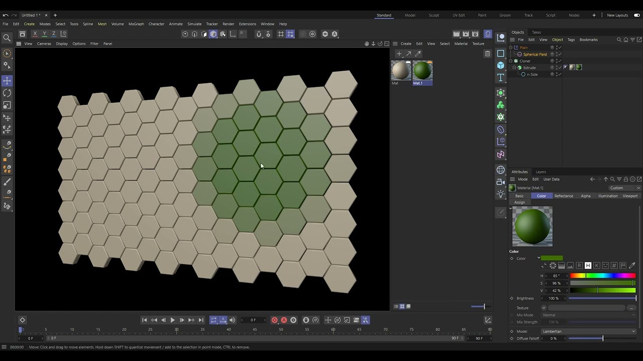 Material Blend (Cloner/Fields/Alpha) - Cinema 4D