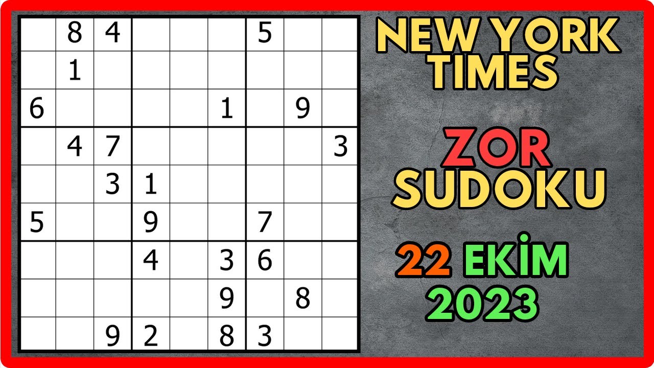 ZOR SUDOKU NASIL ÇÖZÜLÜR ?