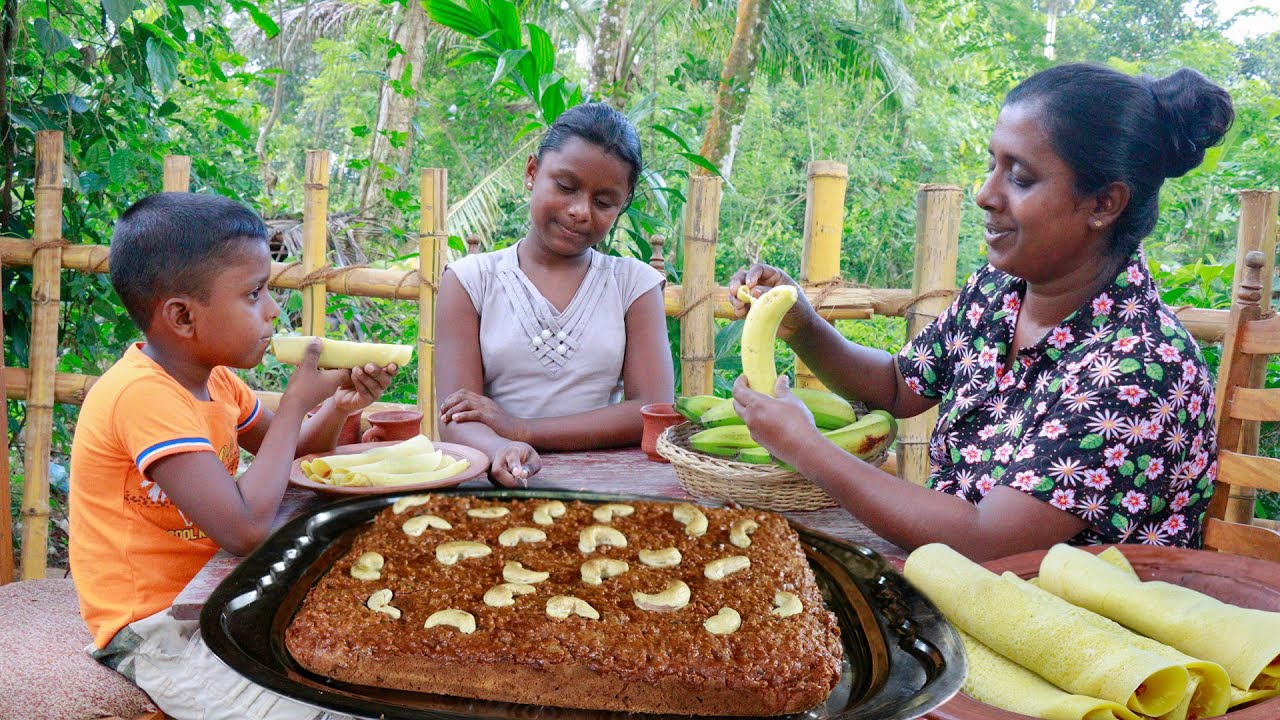 Today we made a special cake.. coconut cake, pan cake.. .village kitchen recipe
