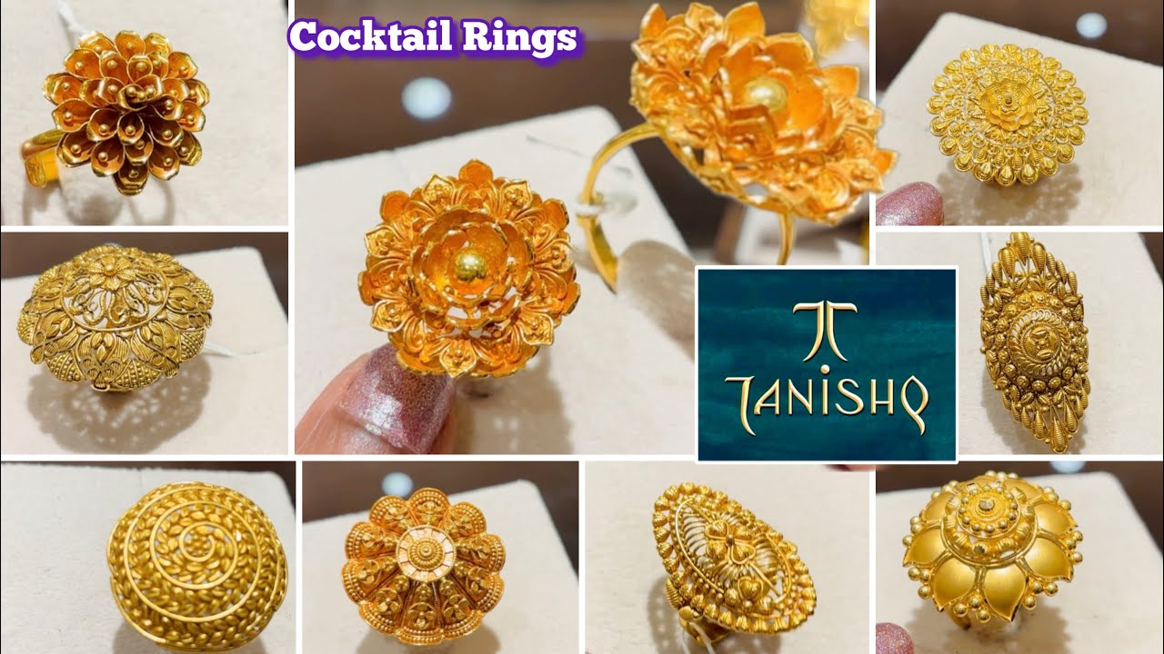 Tanishq  EVERGREEN Cocktail Ring 💖 designs & Price | Antique Cocktail Rings |Tanishq 22kt Gold Rings
