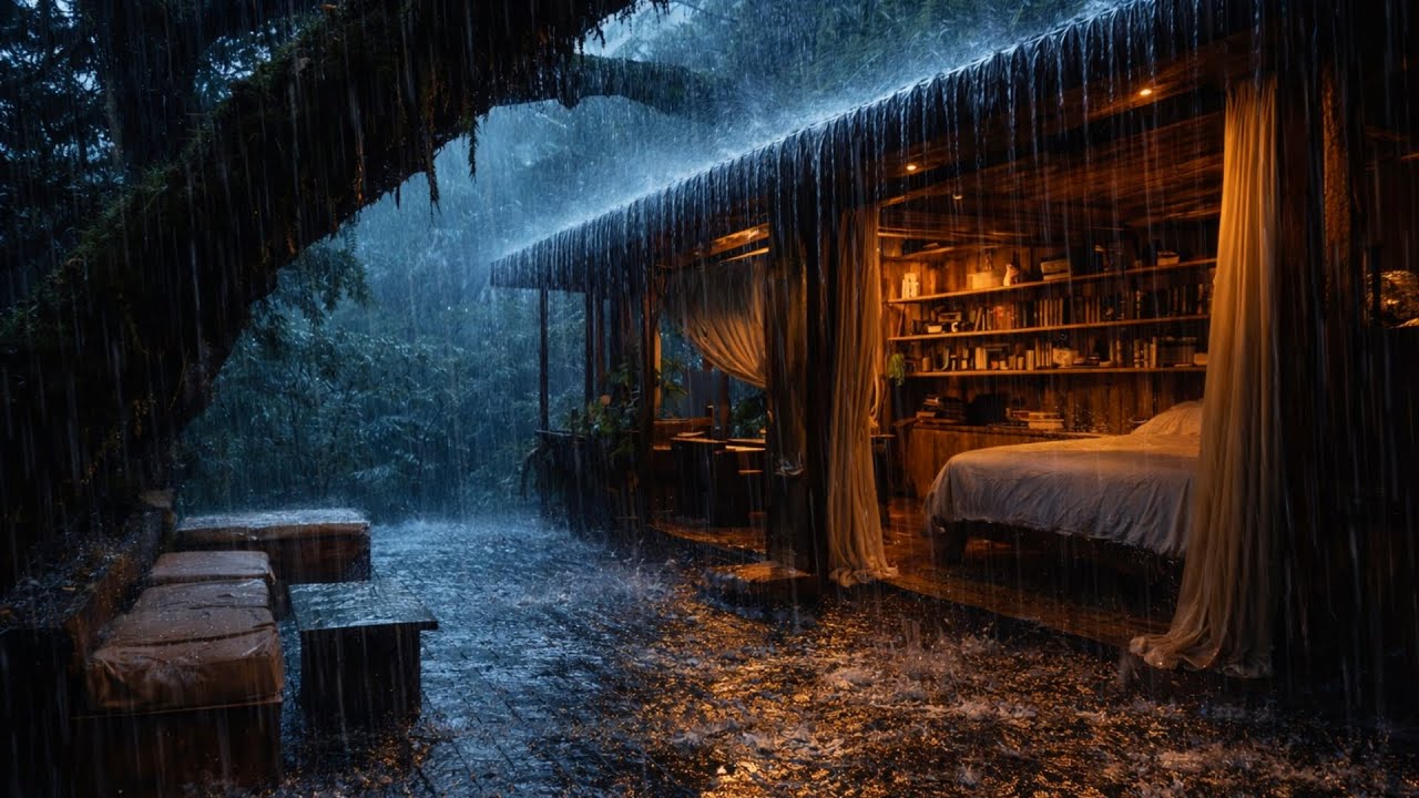Heavy Rain at Night 🌧️ Deep Sleep Rain Sounds to Beat Insomnia