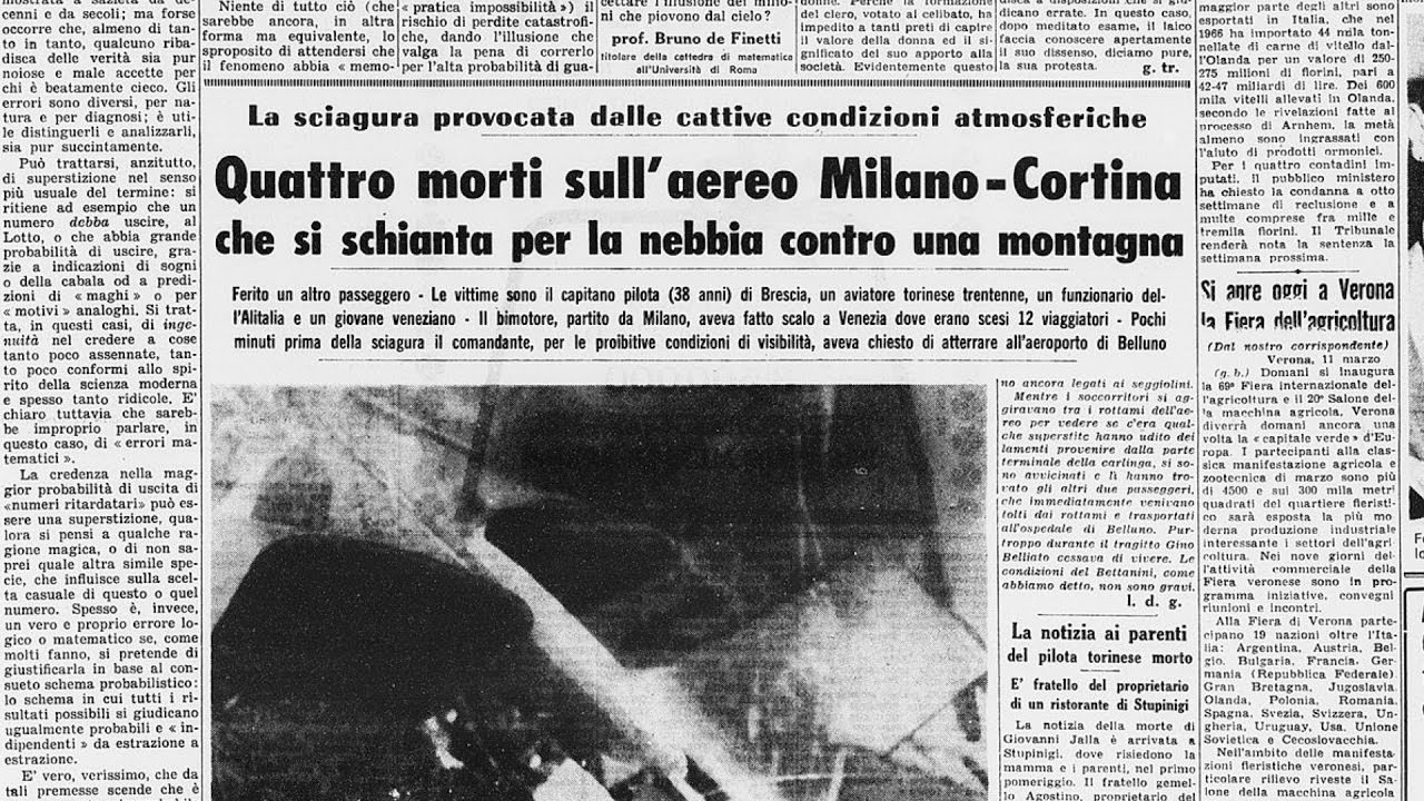 Il disastro aereo del Fadalto