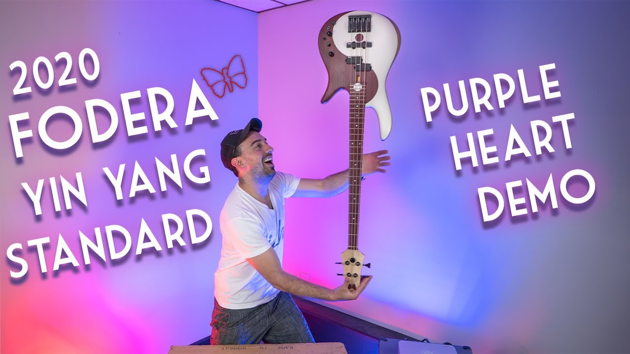 2020 Fodera Yin Yang Standard Purple Heart Olympic White Demo