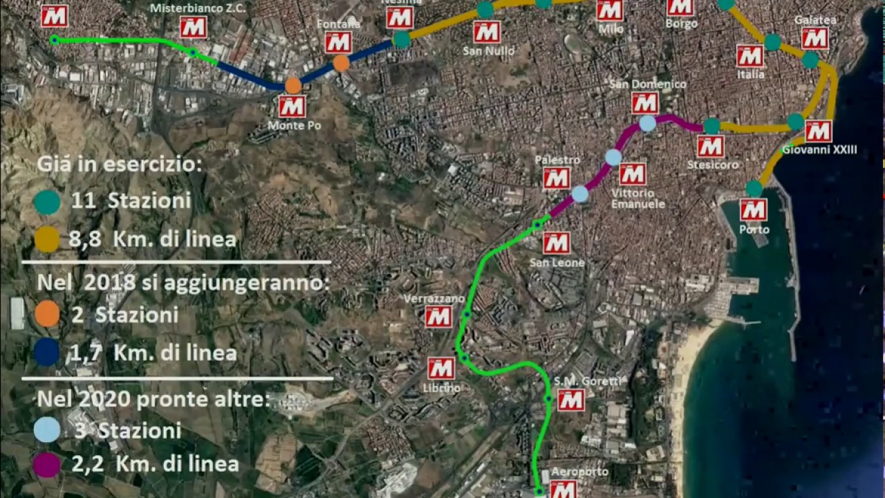 Metropolitana di Catania | Dai 9 Km attuali ai 20 Km  nel 2024