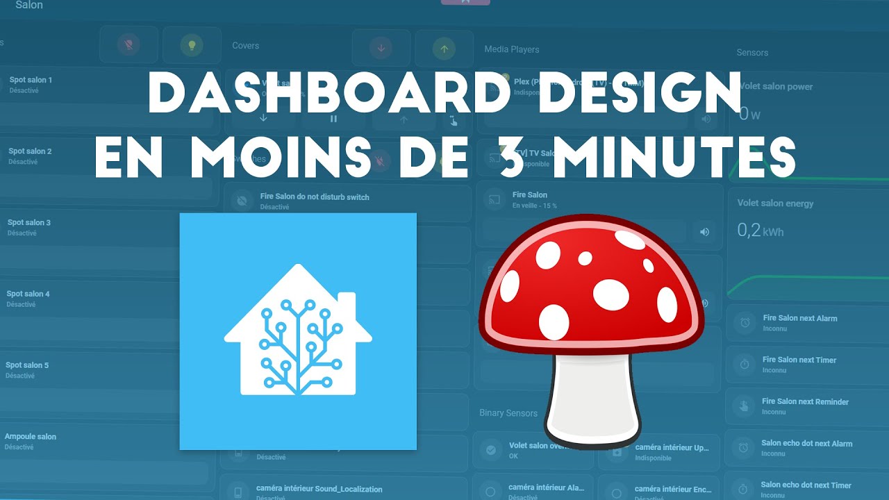 3 MINUTES! Tableau de bord mushroom home assistant - Dashboard home assistant généré automatiquement