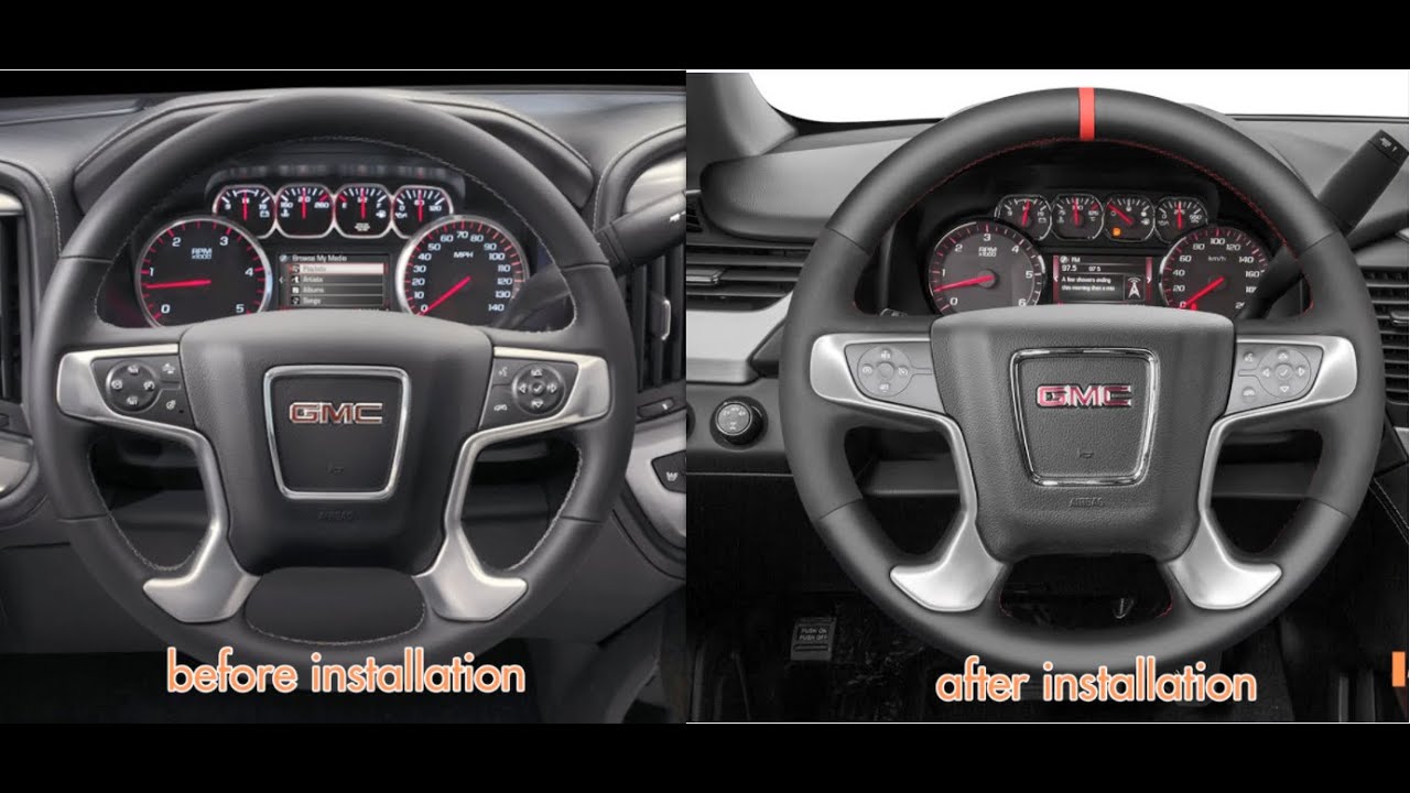 MEWANT--for GMC Sierra1500 Limited Sierra Yukon (XL) Hand Stitch Car Steering Wheel Cover Installing