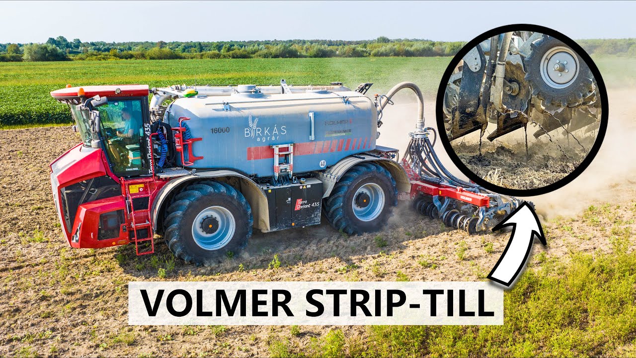 Holmer Terra Variant 435 + Volmer Srip-Till lazító | Sávművelés és hígtrágya kijuttatás egy menetben