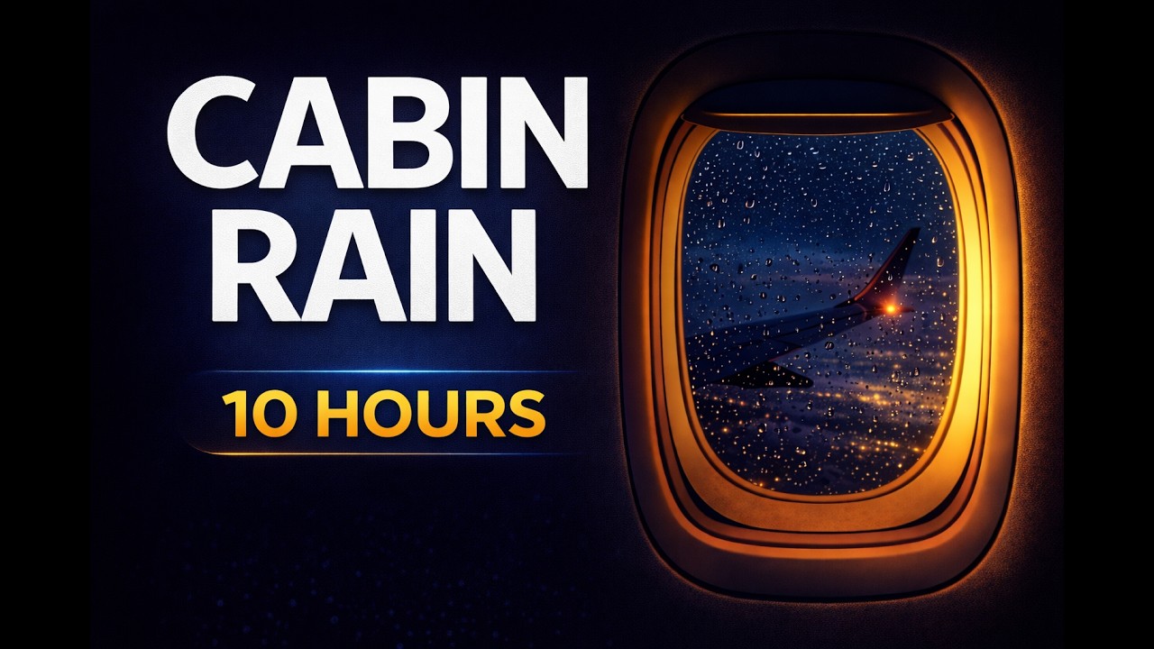 10 Hours Airplane Cabin Rain ✈ Deep Sleep Flight Ambience