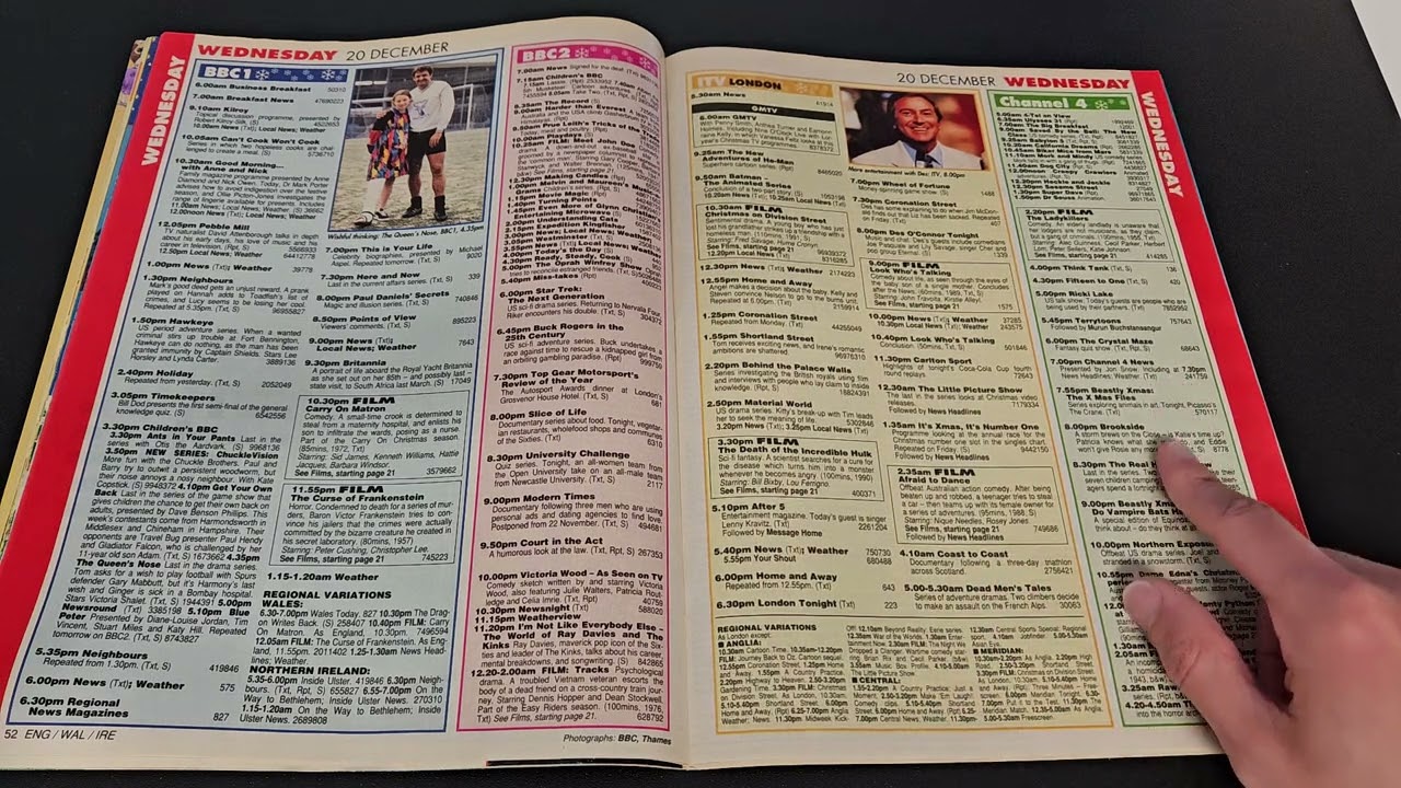 ASMR What's On TV (UK TV Guide) From Christmas 1995 Flick Through - Part 2 of 2