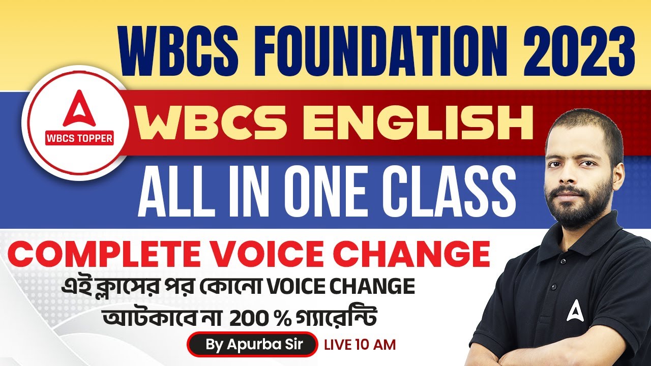 WBCS English Preparation | WBCS English Voice Change | WBCS Prelims 2023 | ADDA247 WBCS Topper