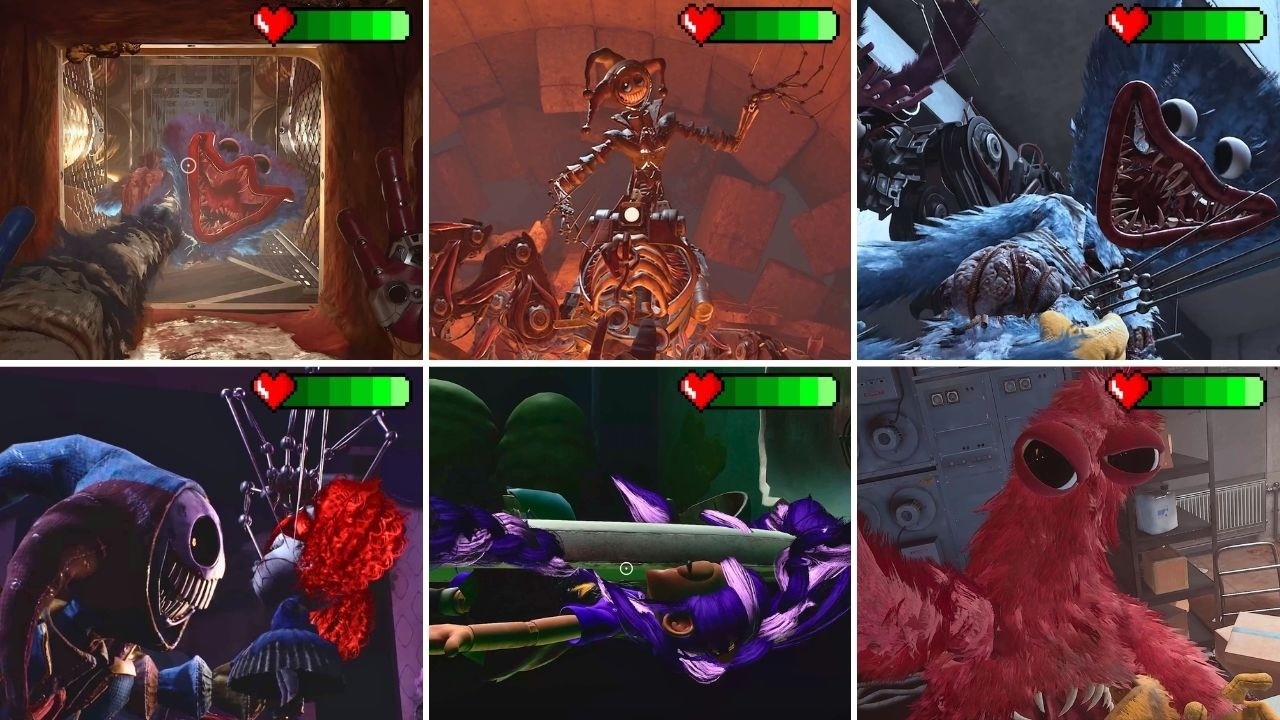 Poppy Playtime 5: All Bosses and Deaths With Healthbars