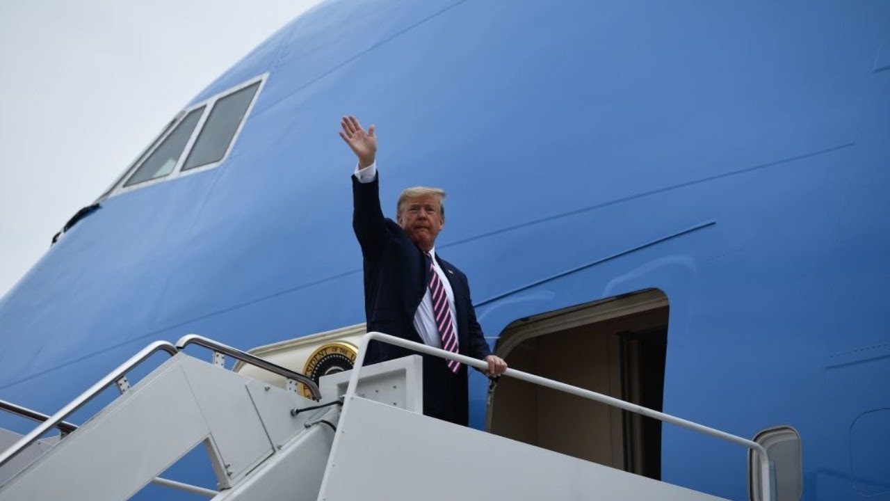 President Donald Trump arrives at Joint Base Andrews after a trip to Phoenix