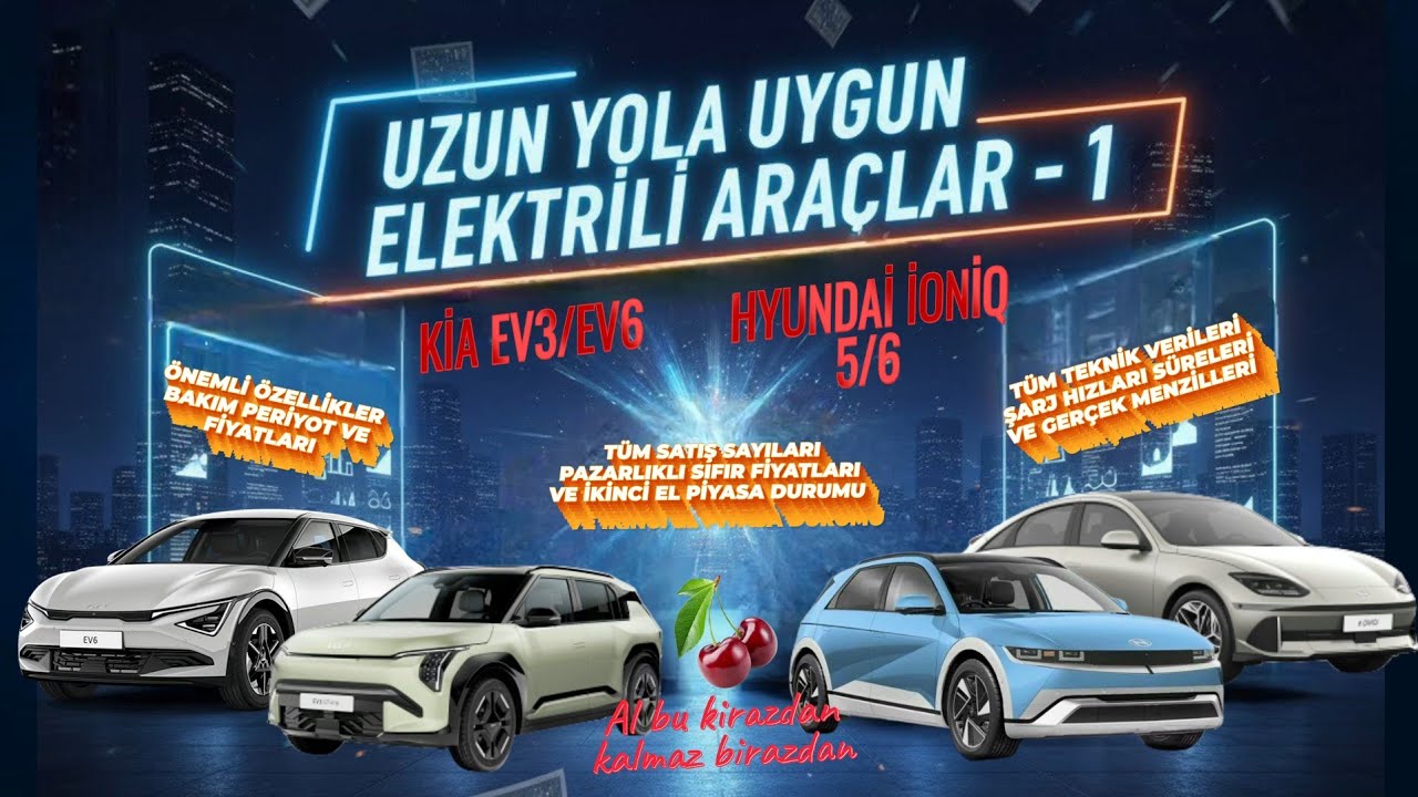 Uzun Yola Uygun Elektrikli Araçlar-1/Kia EV3/EV6,Hyundai İoniq 5/6 Değerlendirmesi