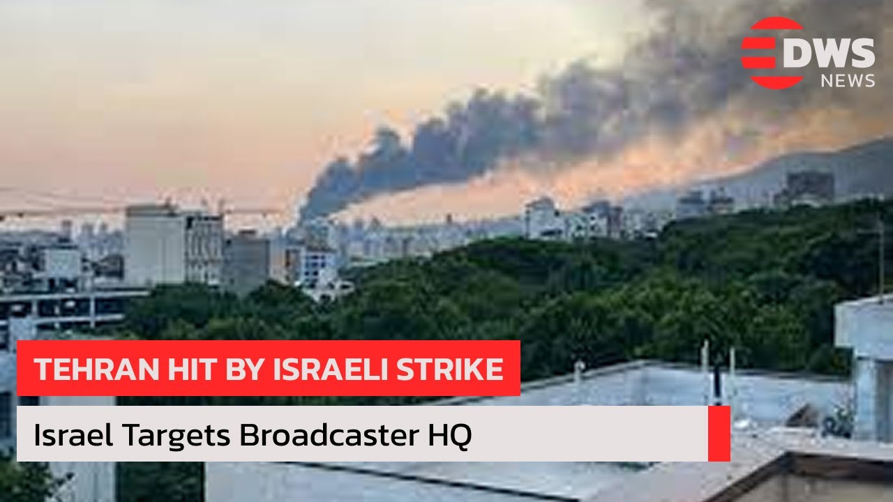 Smoke Rises Over Tehran After Israeli Airstrike Hits Broadcaster | Tehran Hit by Israeli | AH15