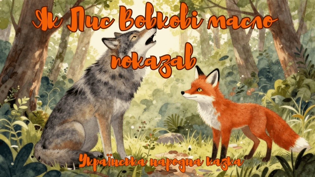 Як Лис Вовкові масло показав 🐺🦊 | Українська народна казка для дітей 💛💙📖| 🎤🎶Аудіоказка перед сном 🌙