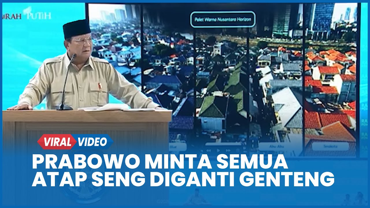 Prabowo Minta Semua Atap Seng Diganti Genteng, Canangkan Proyek Gentengisasi Nasional