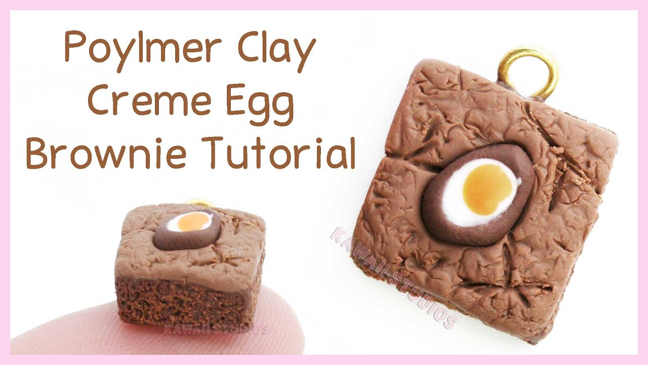 Creme Egg Brownie Charm ● Polymer Clay Tutorial