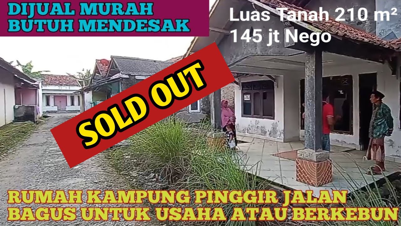 Rumah Kampung Dijual Murah Lokasi Pinggir Jalan Desa Halaman Luas Bisa Di Jadikan Tempat Usaha