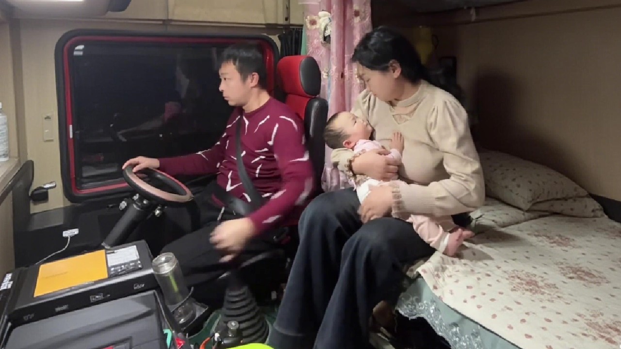 The wife always accompanies her husband on all his long distance delivery missions