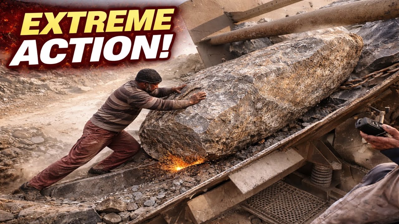 World’s Biggest Rock Push Into Crusher | Extreme Work!😱🔥