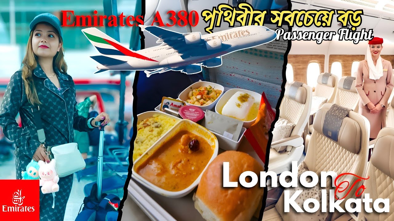 London থেকে kolkata via Dubai | World এর সবথেকে বড়ো Flight Emirates A380✈️Unlimited Food and Drinks
