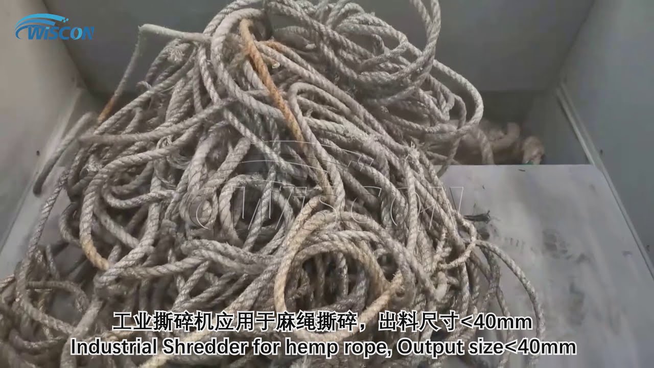 Single Shaft Shredder/Industrial Shredder for Hemp Rope, Jute Rope, Twine