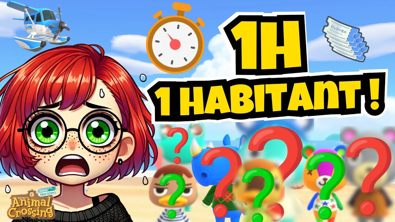 J’ai 1 heure pour trouver UN habitant… et rien ne se passe comme prévu |🌴Animal Crossing