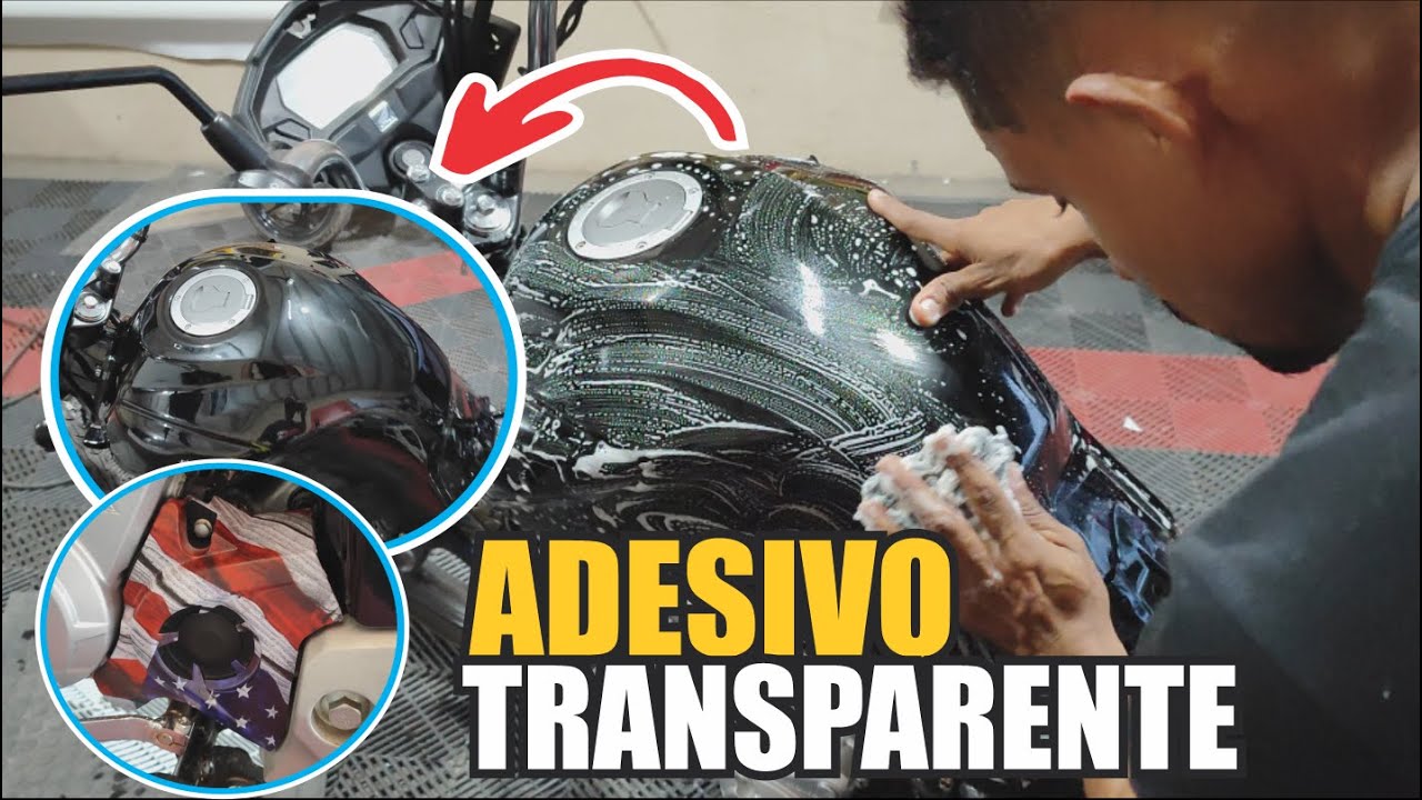 ENVELOPAMENTO TRANSPARENTE EM MOTO PRETA SEM MANCHAS