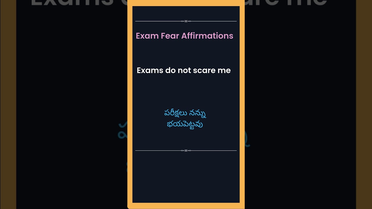 Exam Fear Gone | English–Telugu Positive Affirmations | Exam Motivation 
