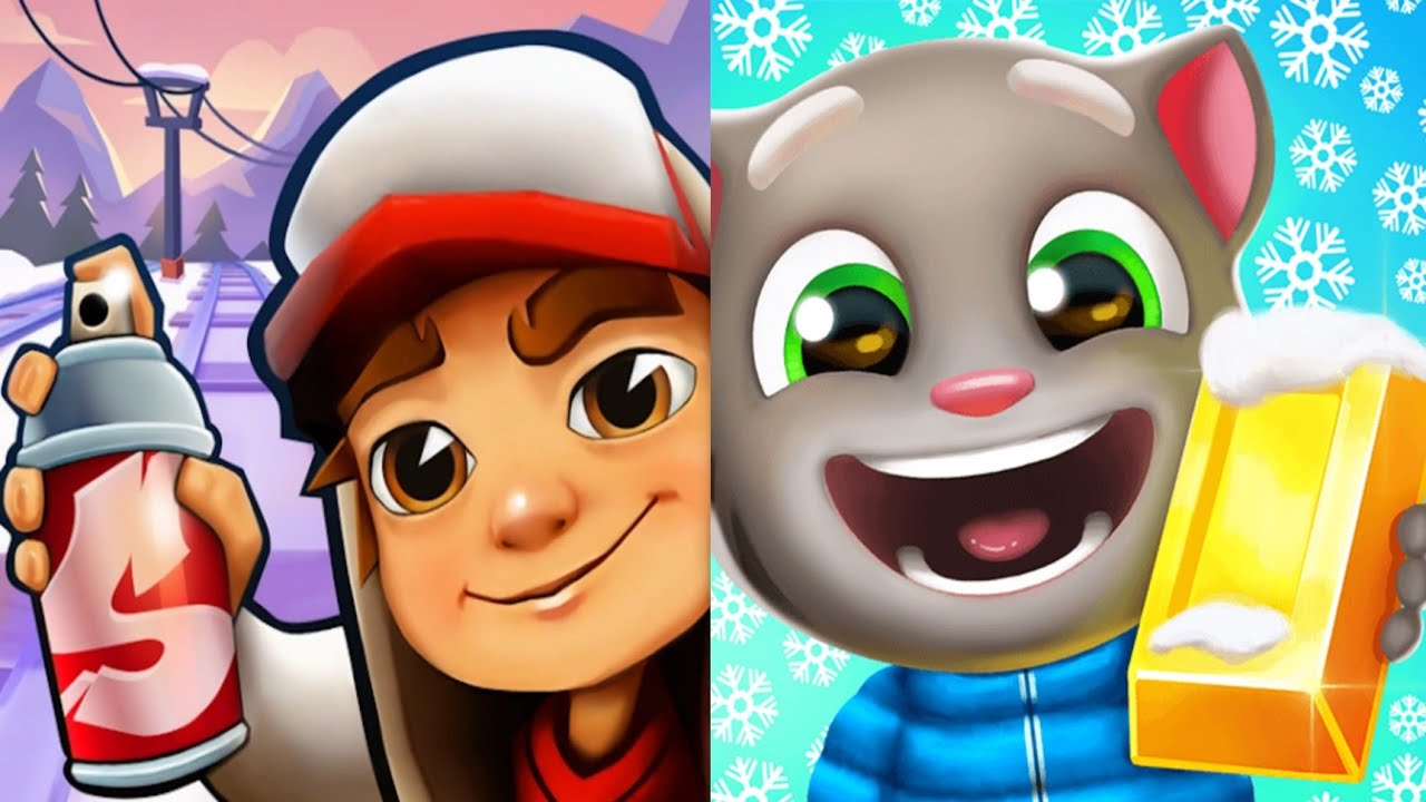 Subway Surfers : Winter Xtreme 2026 🆚 Talking Tom Gold Run Gameplay