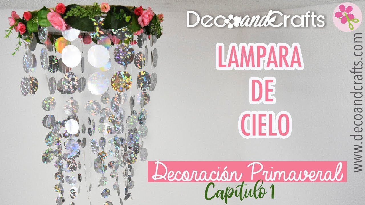 Lampara de techo con cartón Decoración Primaveral CAP. 01 - DecoAndCrafts