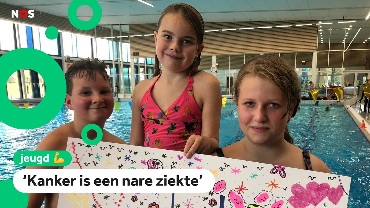 Kinderen zwemmen 200 baantjes voor ziek klasgenootje