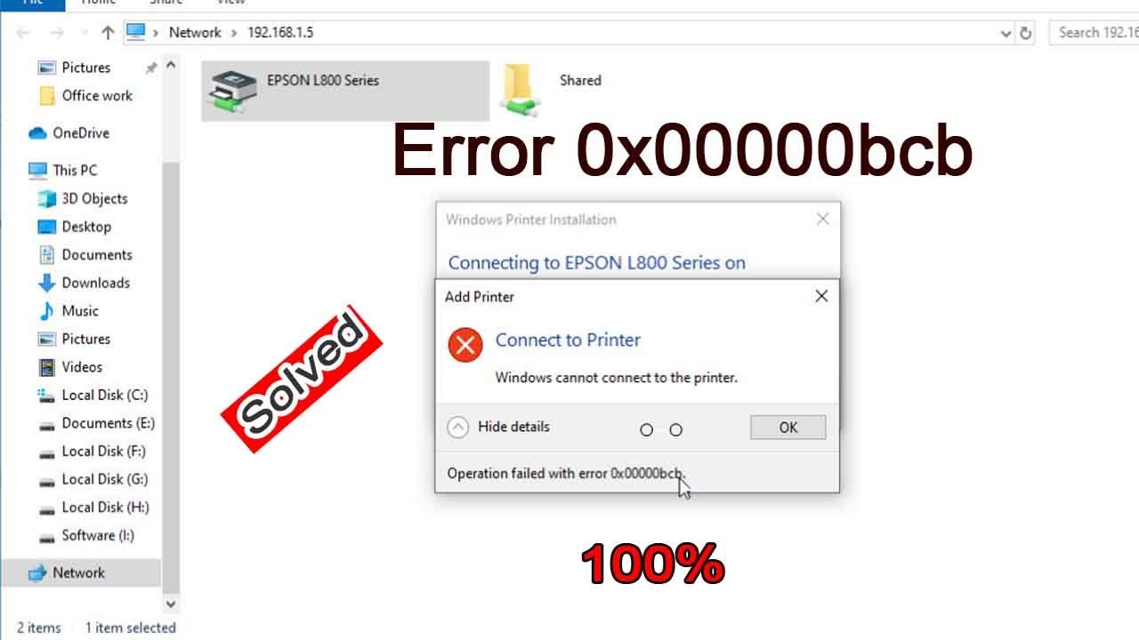 Windows не может подключиться к принтеру, операция завершилась с ошибкой 0x00000bcb.✅
