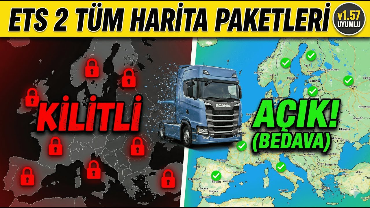 ETS 2 (1.57) Tüm Harita DLC'leri Bedava! (2026 Güncel) – İndirme ve Kurulum