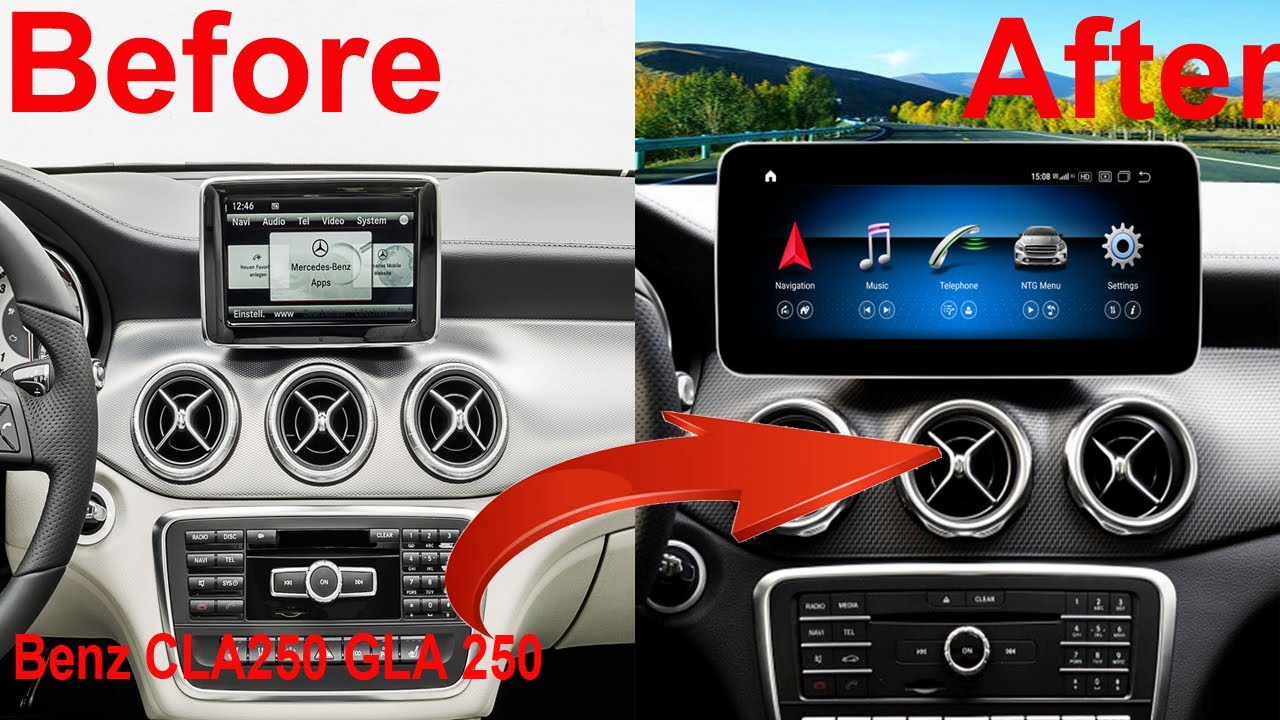 Mercedes Benz GLA250 CLA250 Radio upgrade Android stereo replacement NTG 5.0 Carplay installation