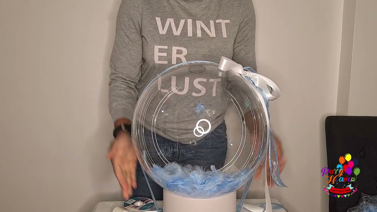 How To Put Feathers In A Balloon || Bubble Balloon Hatbox Tutorial