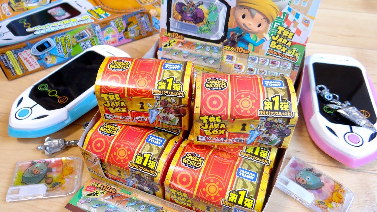 5000円使って1BOX開封でまさかの展開！？トレジャラボックス第1弾 目覚めしクリスタルの力 レビュー！ジャラ12種/スナック10種 全22種 スナックワールド