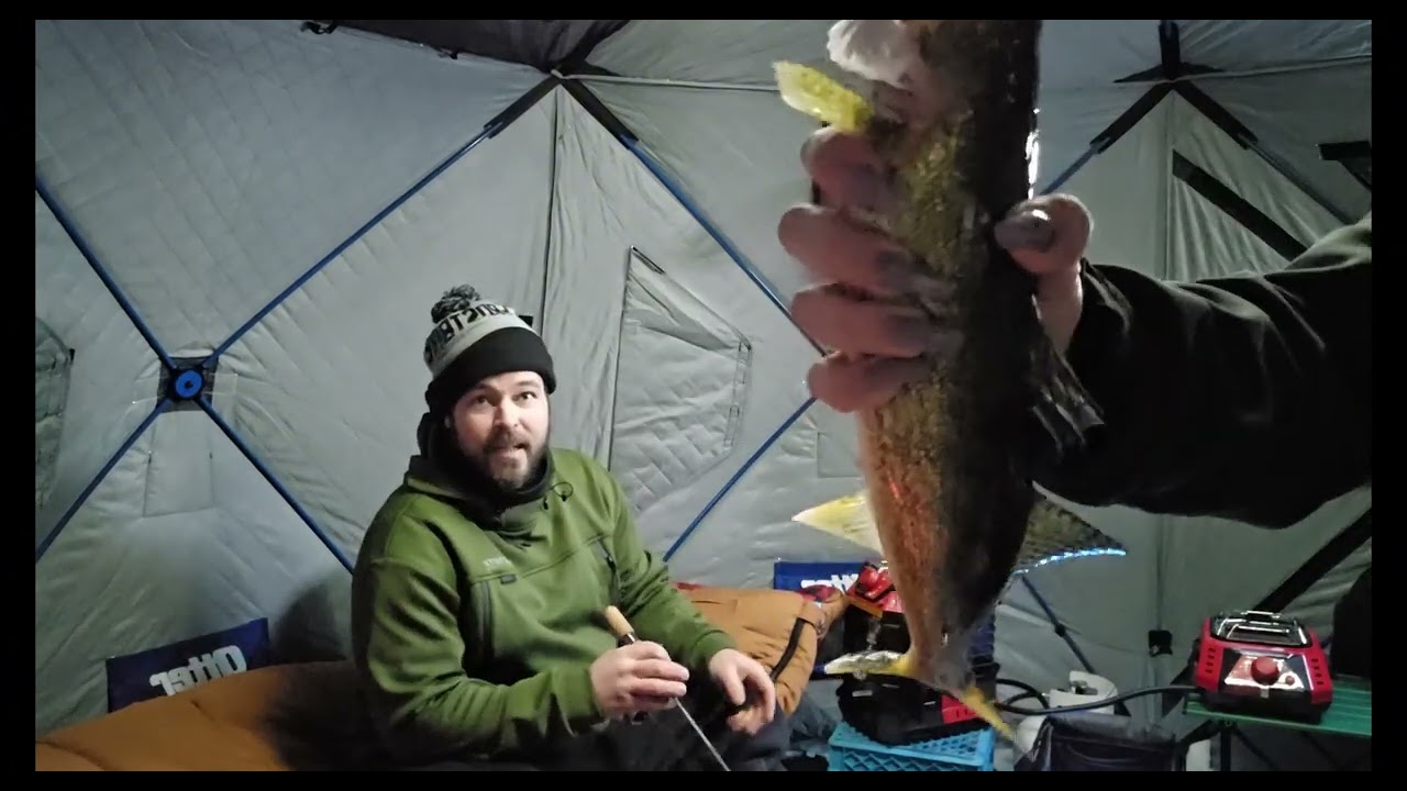 Ice camping. With a suprise catch or two.