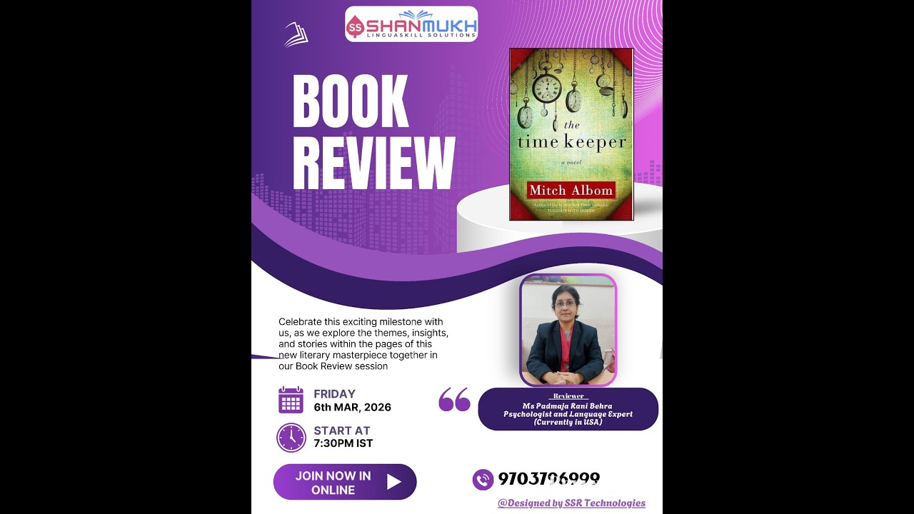 The Time Keeper by Mitch Albom | Ms. Padmaja Rani Behra | ShanMukh Linguaskill Solutions