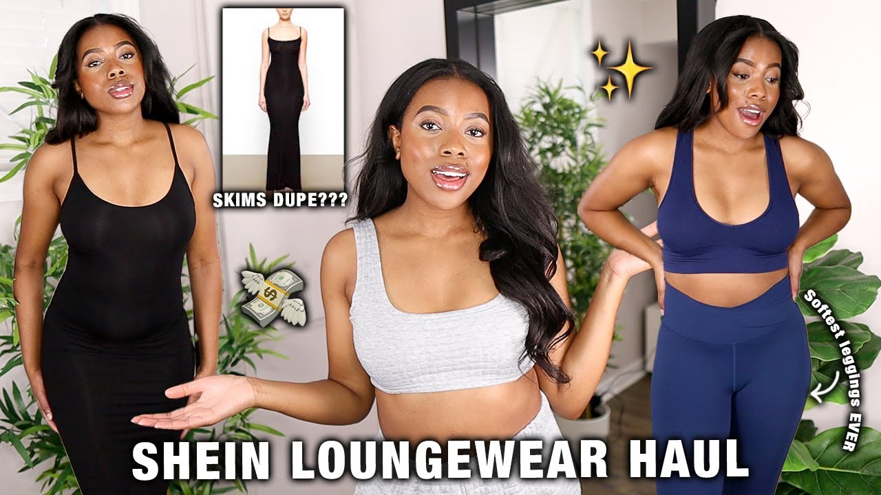 Comfy SHEIN Loungewear Try On Haul + SKIMS Maxi Dress Dupe?! | Shein 11.11 Sale