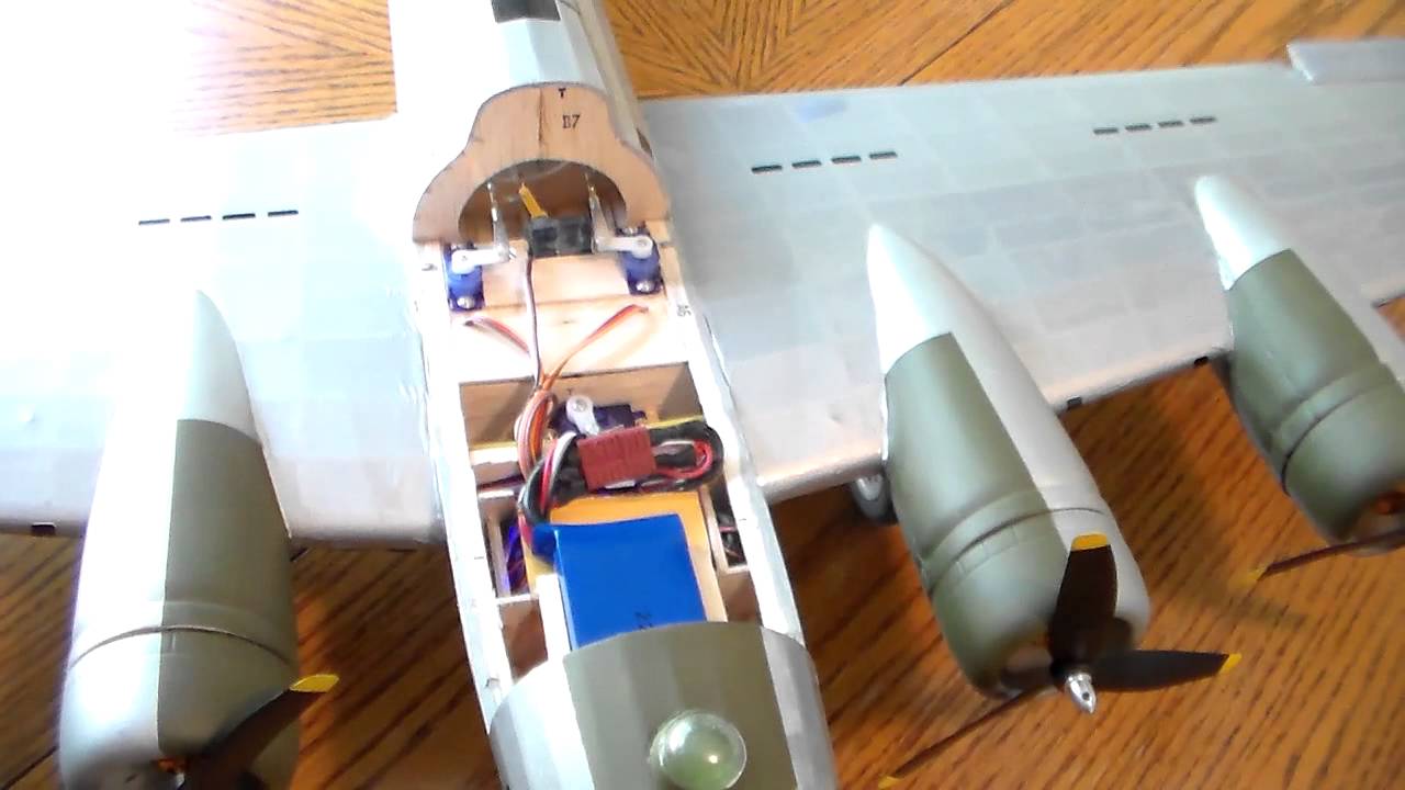 Guillows B-17 rc conversion function video